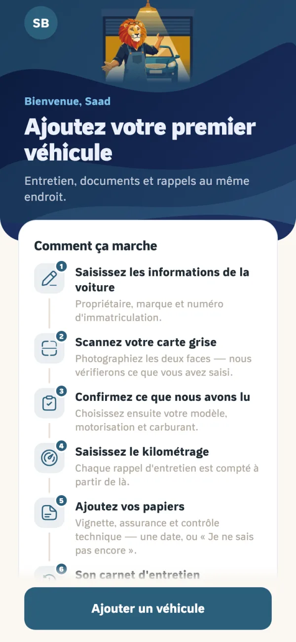 Ajout d'un premier véhicule dans Vigilo