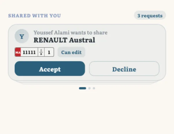 An invitation to share a car in Vigilo